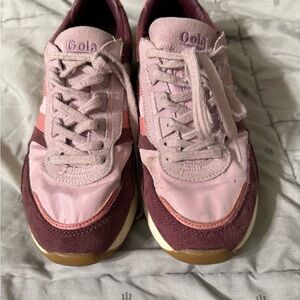 Gola Women's Pink and Burgundy Sneakers